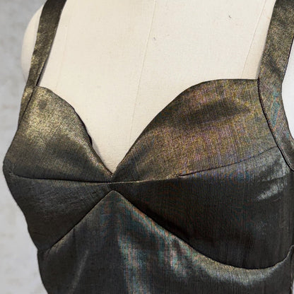 Fish Cut Blouse - Black gold