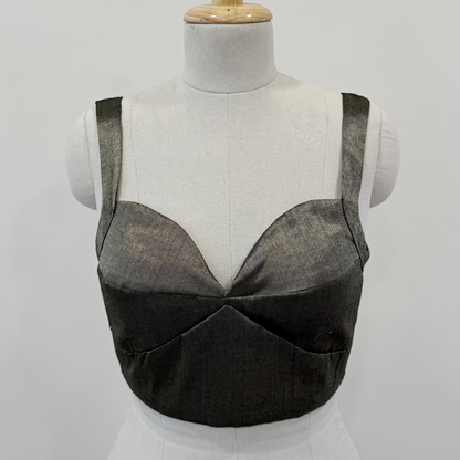 Fish Cut Blouse - Black gold