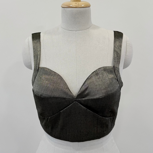 Fish Cut Blouse - Black gold