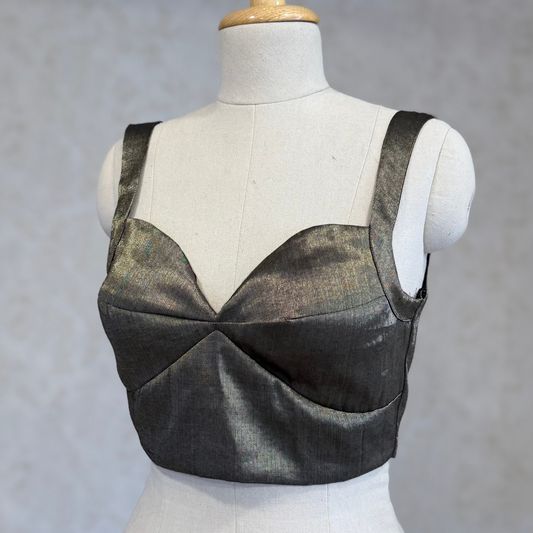 Fish Cut Blouse - Black gold